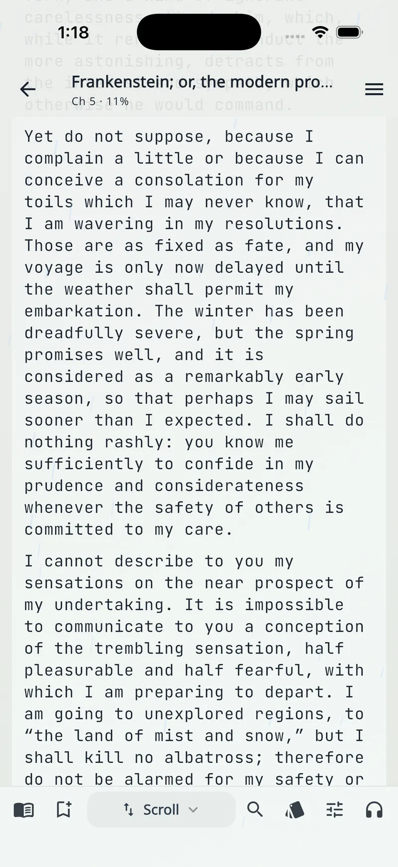 FluttX Reader screen
